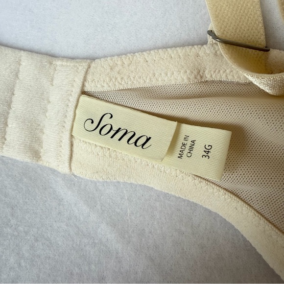 BUNDLE - Soma Sensuous Lace Unlined Underwire Bras Cream Coral Mocha 34G - Picture 8 of 11